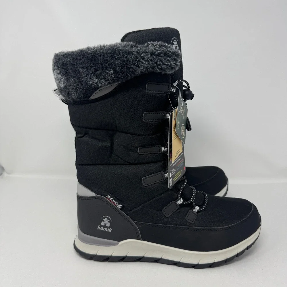 Kamik Prairie 2 Womens Black Waterproof Insulated Winter Snow Boots Size 7 NEW